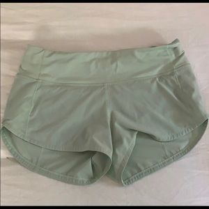 Lululemon mint green speed up shorts